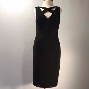 Ellen Tracy black dress crisscross neckline
